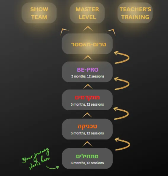 שלבי הלימוד בבית הספר לריקוד